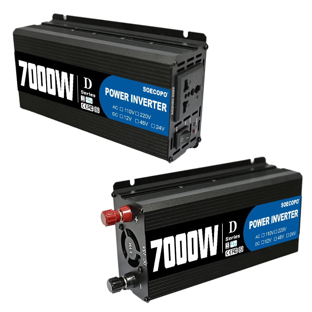 SOECOPO 7000W Solar Power System 12V 110V 220V AC 100A Controller Zpaxo