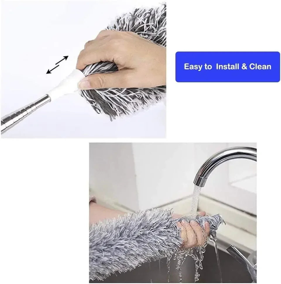 Retractable Microfiber Gap Dust Cleaner Extension Pole Reusable Zpaxo