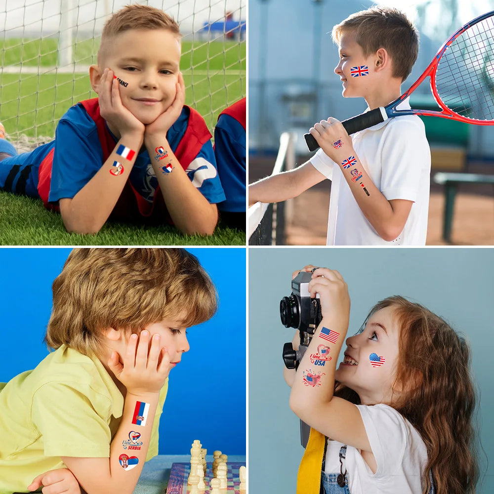 Waterproof Temporary Tattoos Soccer National Flag Series Designed Zpaxo