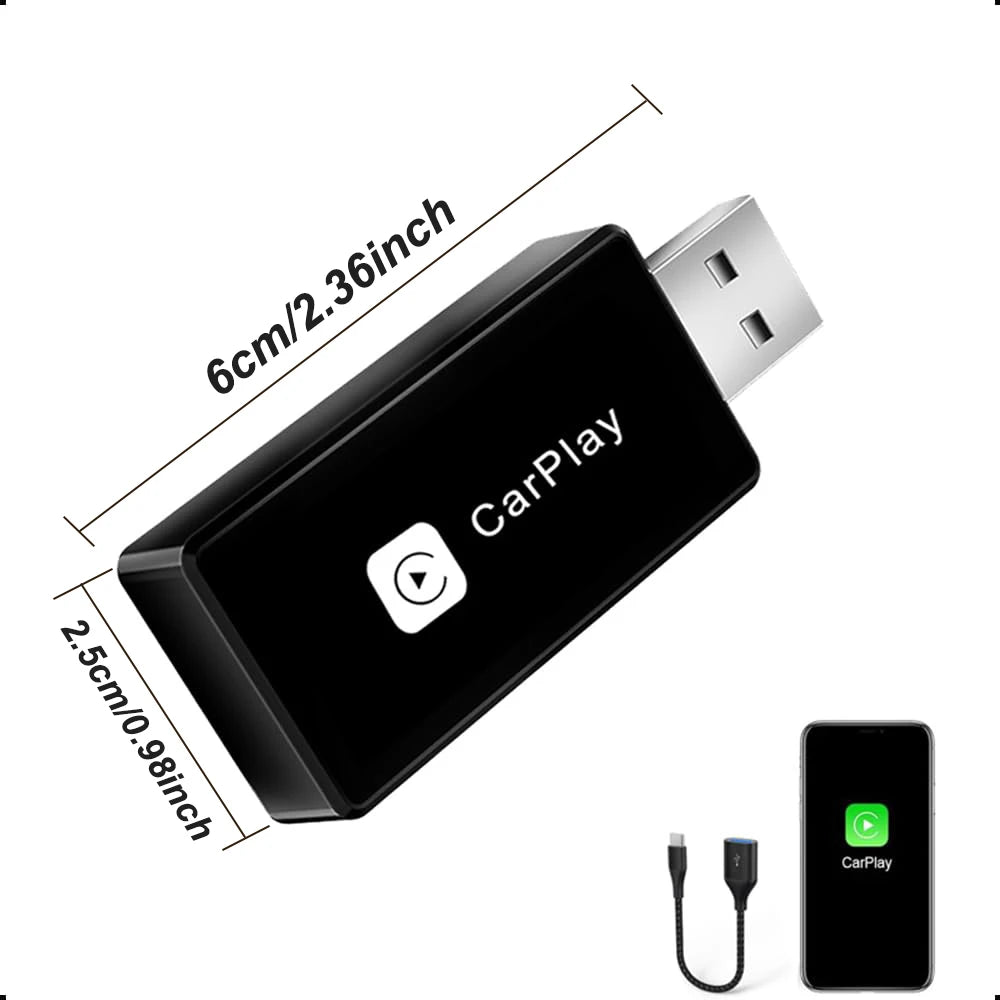 2 in 1 Wired to Wireless Carplay Android Auto Adapter Type-C/USB Plug And Play Bluetooth Mini Smart AI Box For 99% Original Car Zpaxo C Version
