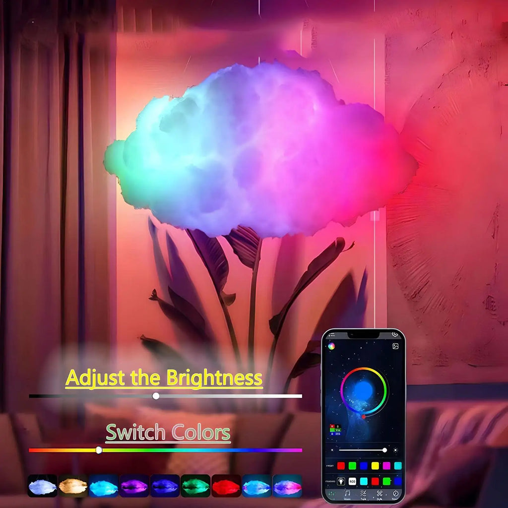 LED Clouds Ceiling DIY Lamp Atmosphere Decoration Changing Remote Zpaxo