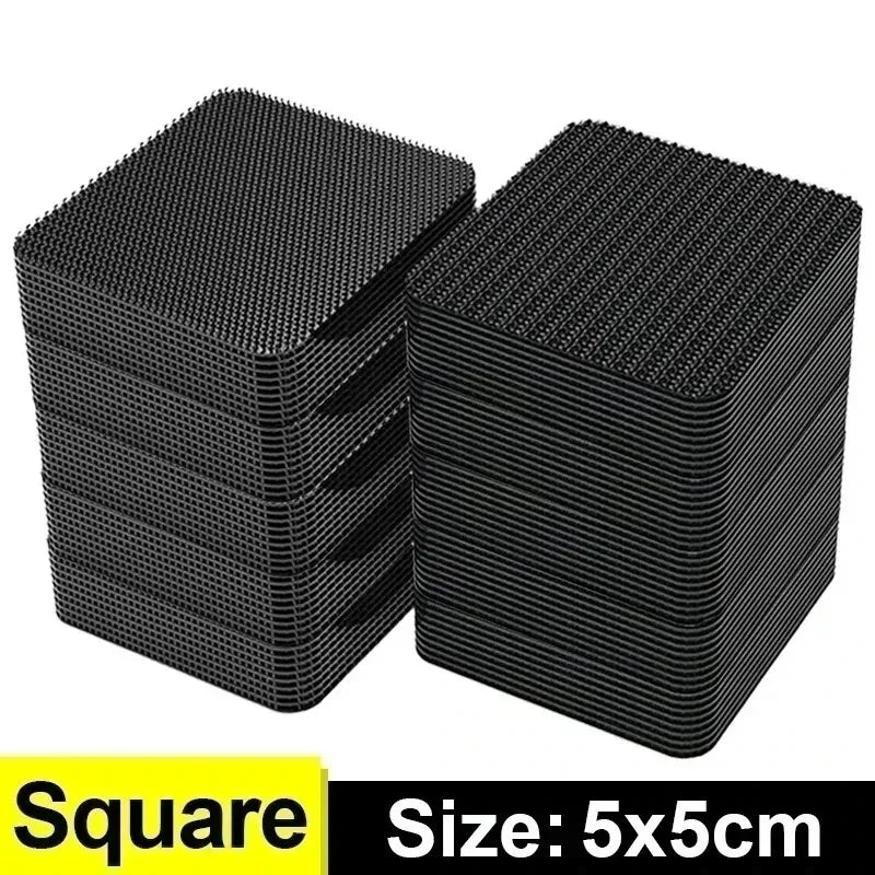 Carpet Fixing Stickers 100/2pcs Double High Adhesive Car Fixed Patches Non-slip Mat Home Floor Foot Mats Non-slip Grip Tapes New Zpaxo 10pcs-Square