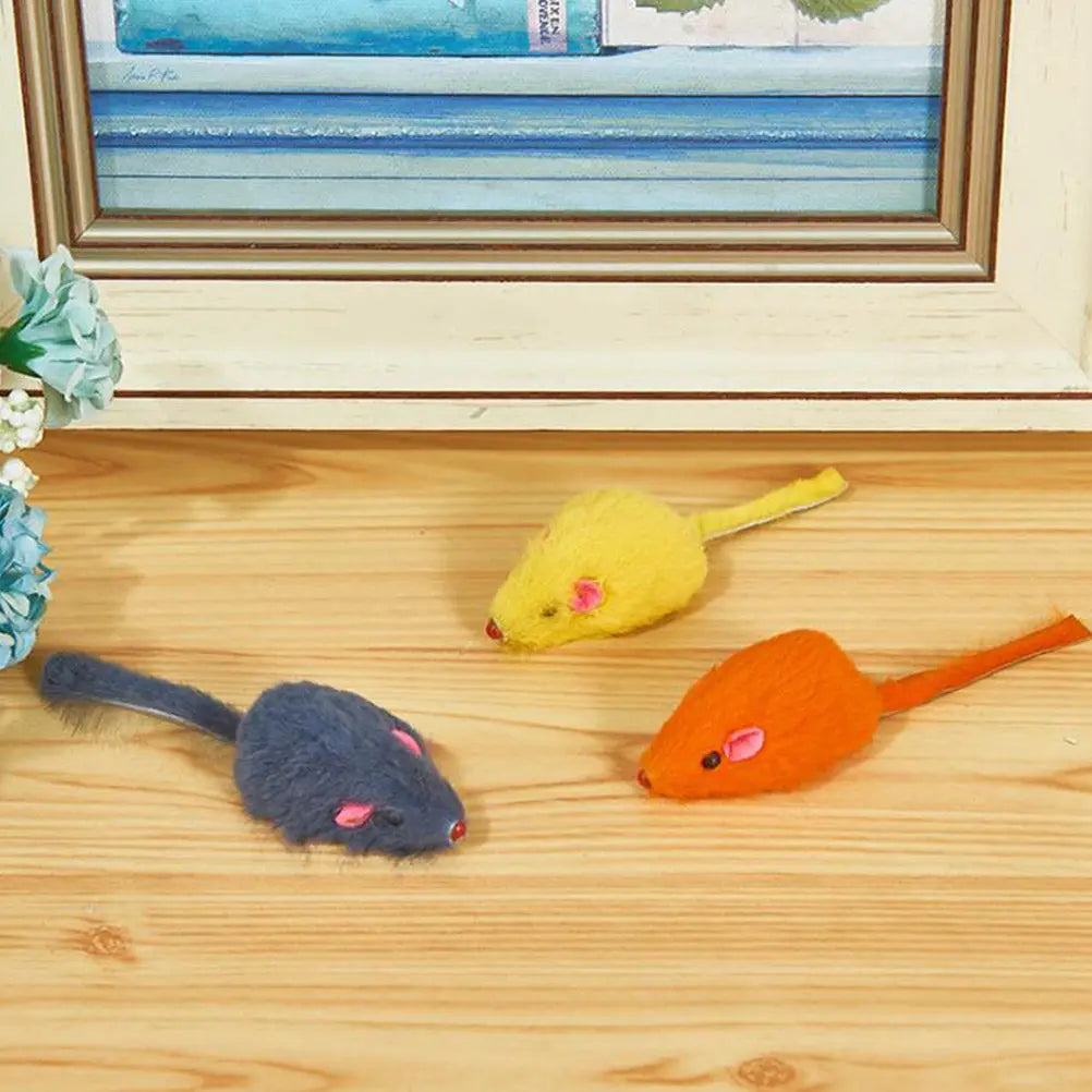 Cat Play Mice Artificial Mouse Shape Interactive Chew Resistant Zpaxo