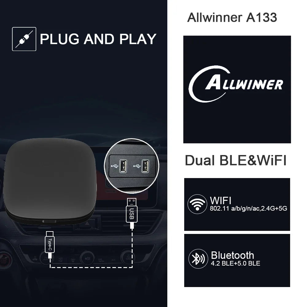 Android10 Carplay Box Ai Wired Wireless Car Adaptation Intelligent Zpaxo