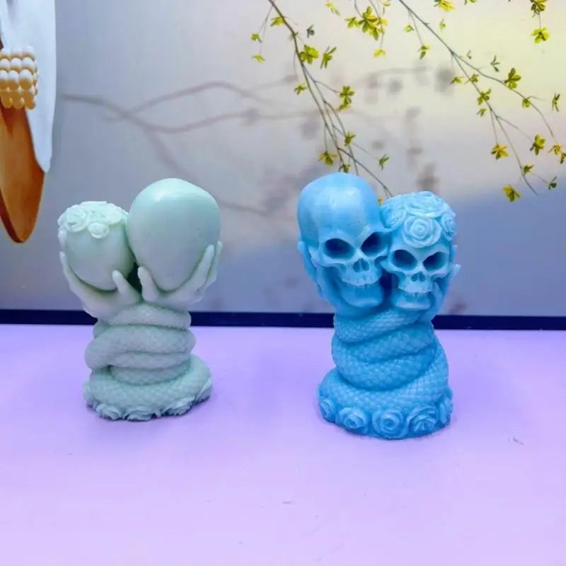 Skull Rose Snake Silicone Molds Making Soap Chocolate Halloween Home Zpaxo