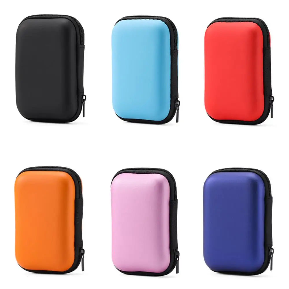 Portable PU Zipper Bag Hard Drive Protective Box HDD SSD USB Cable Zpaxo