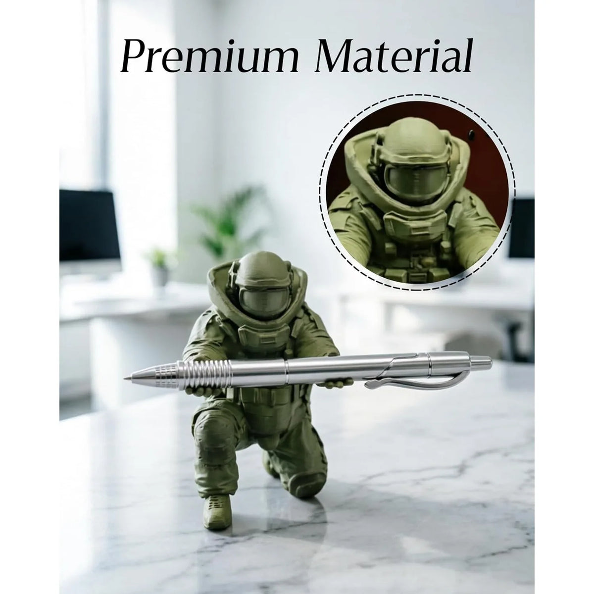 Tactical Soldier Pen Holder 3D Printed Single Pencil Statue Cool Desk Zpaxo