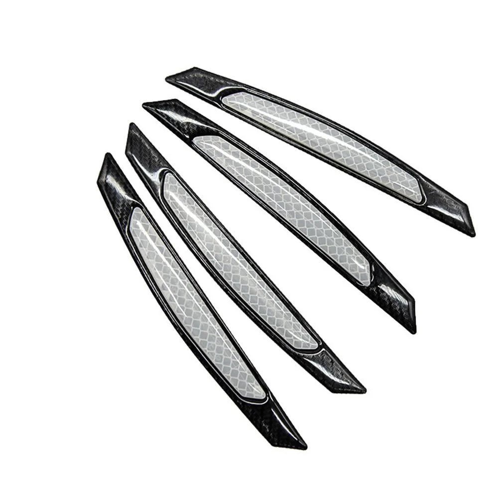 Stickers Carbon Fiber Safety Bumper Anti-collision Mark Automotive Safety Warning Stickers Reflective Strip Side Stickers Zpaxo white