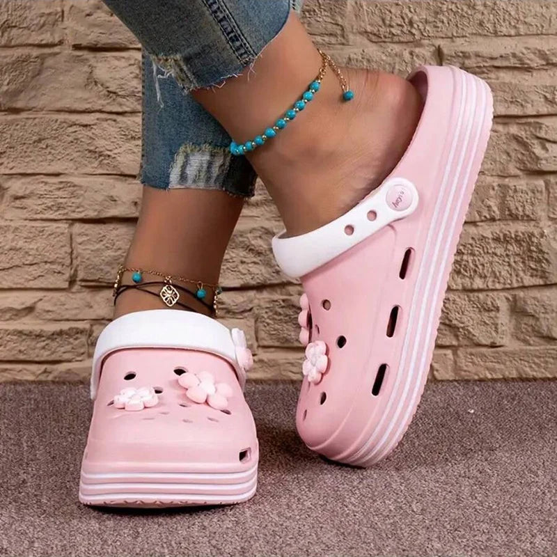 Fashion Sandals Waterproof Slippers Women Shoes Summer Outdoor Slides Zpaxo Pink 35-36