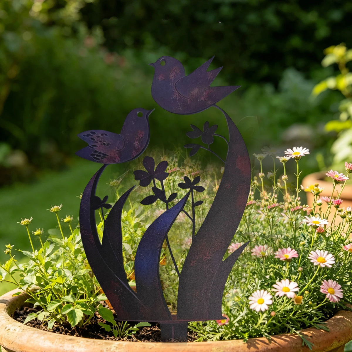 Wrought Iron Flower Decoration Ground Inserts Decorative Yard Sign Zpaxo