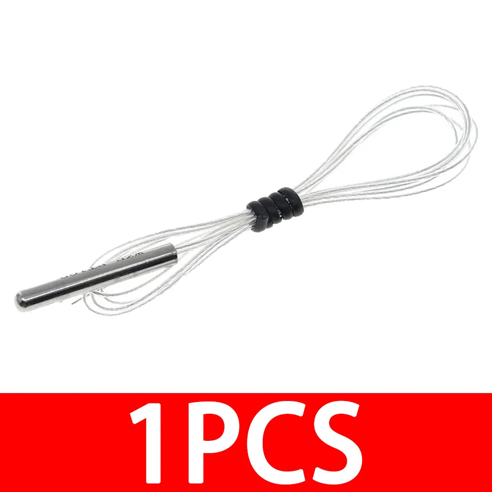 PT100 Platinum Resister Temperature Sensor Waterproof Temp Probe -20~450 Celsius Insulated Shielding Fiberglass 50CM Zpaxo 1PCS