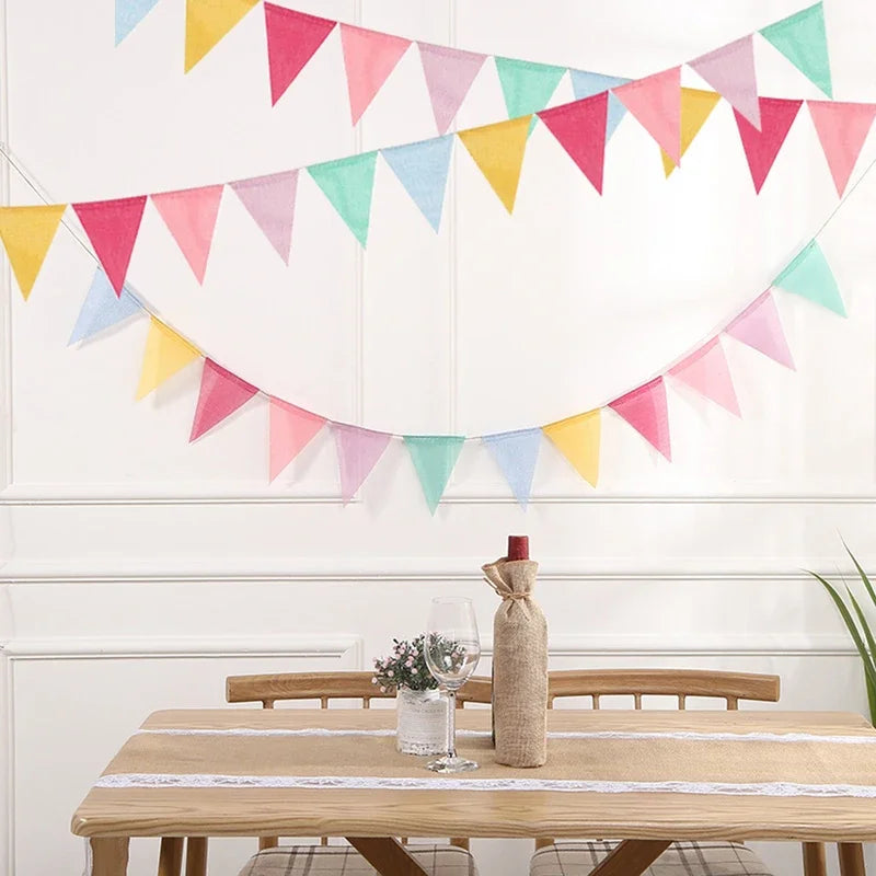 Colourful Triangular Flags 8m Birthday Party Christmas Wedding Zpaxo