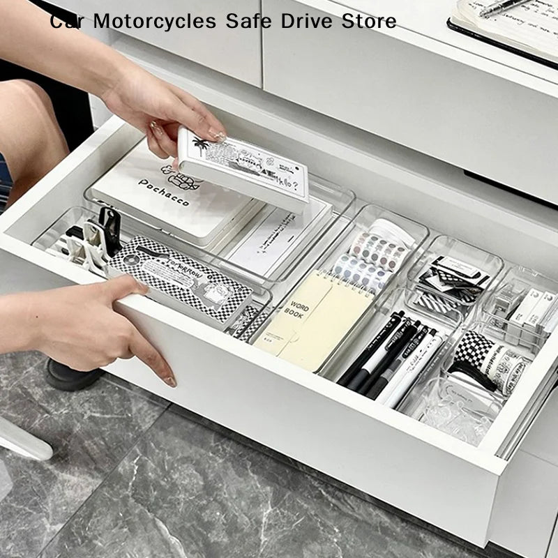 CMStackable Acrylic Drawer Organizer Adjustable Divider Trays Zpaxo