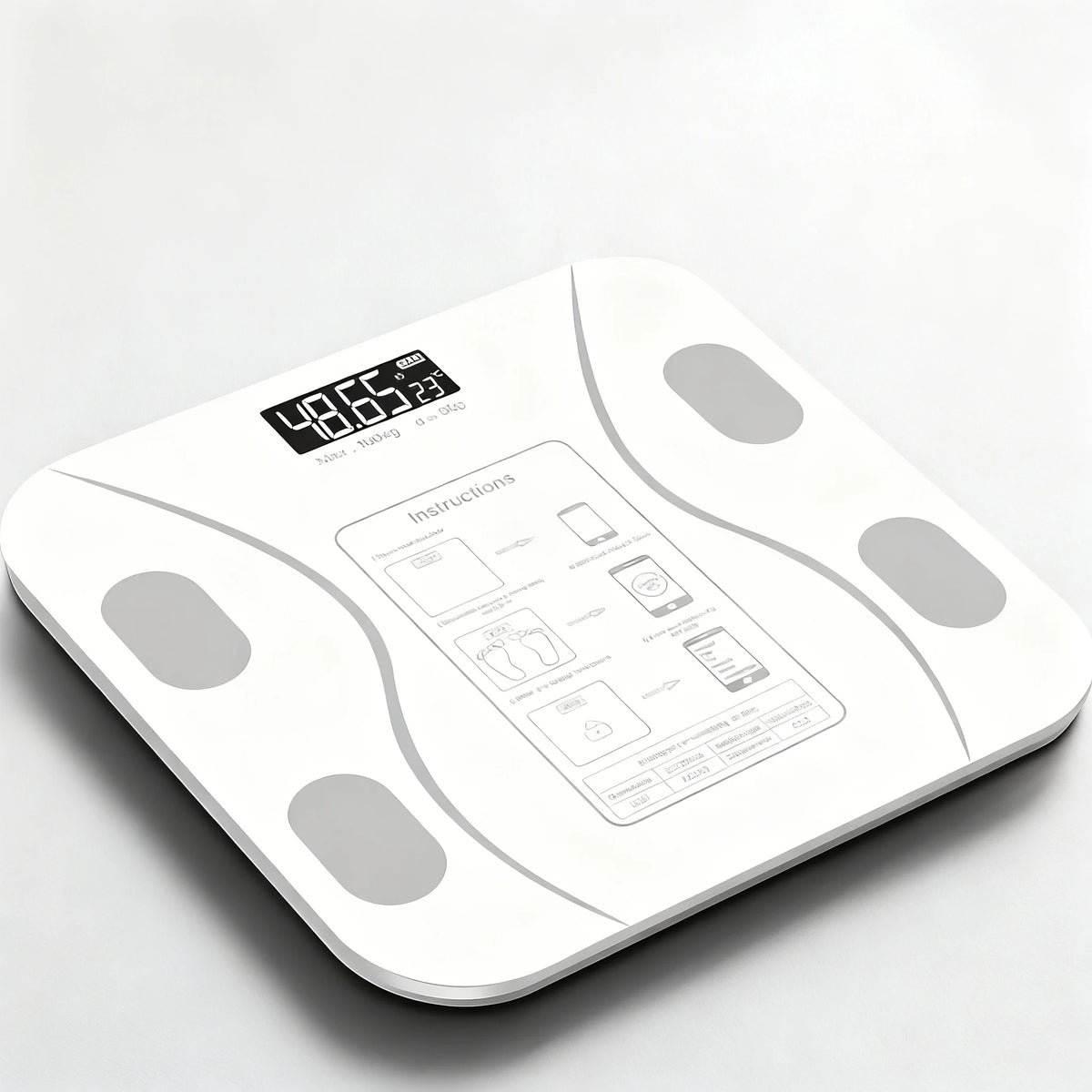 Digital Bathroom Scale 396lb/180kg, HD LCD Display with Temperature, Extra-Wide Platform, High Precision for Home Use Zpaxo DZC-2-white-E