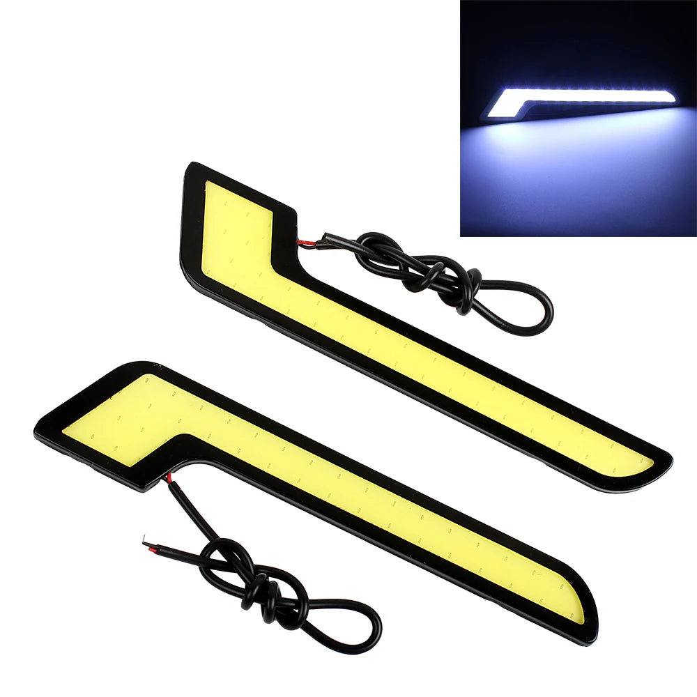 Universal DC 12V Car Daytime Running Lights External COB Car-styling Zpaxo 2 Pieces