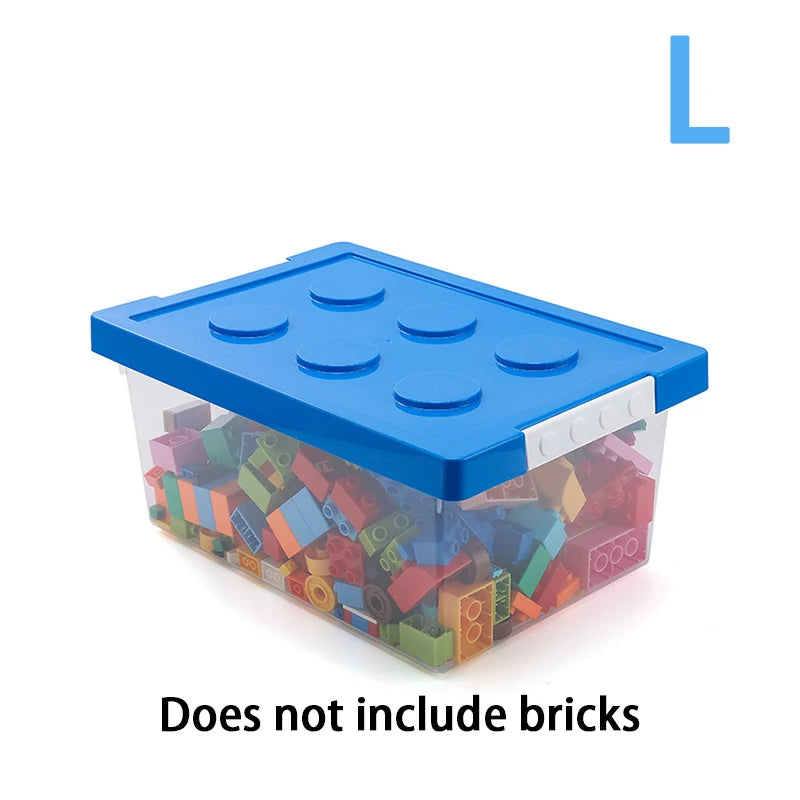 Kids Building Block Storage Box Toy Organizer Stackable Case Zpaxo L Blue