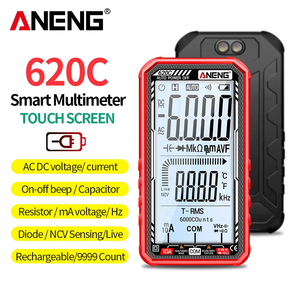 Smart Digital Multimeters AC Current Voltage Tester 6000 Counts Zpaxo