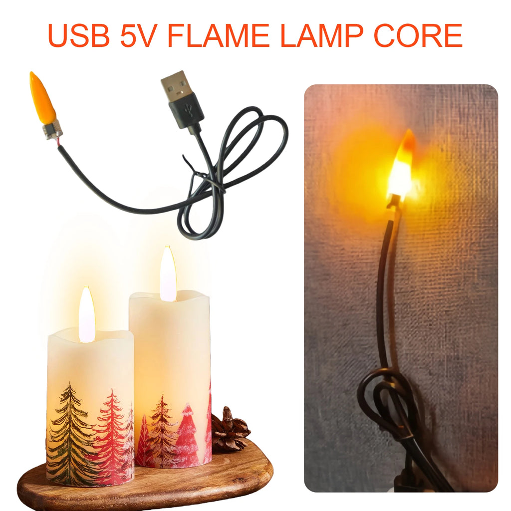 Flame Lamp Circuit Board Usb Interface LED Flicker Effect Wick Zpaxo