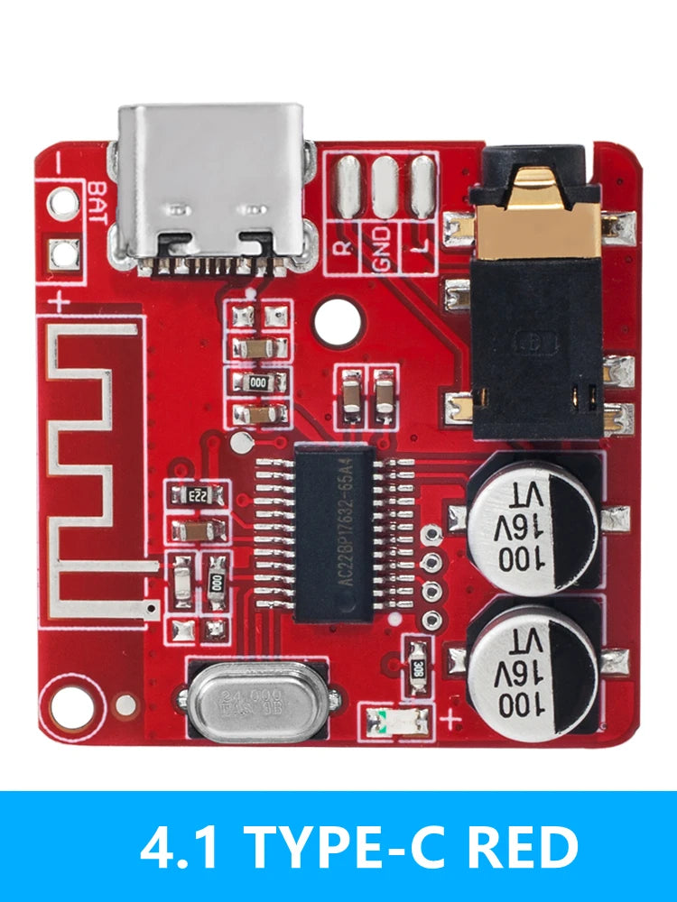 XY-WRBT Bluetooth 5 0 4 1 MP3 Decoder Audio Receiver Case Zpaxo 4.1type-c red