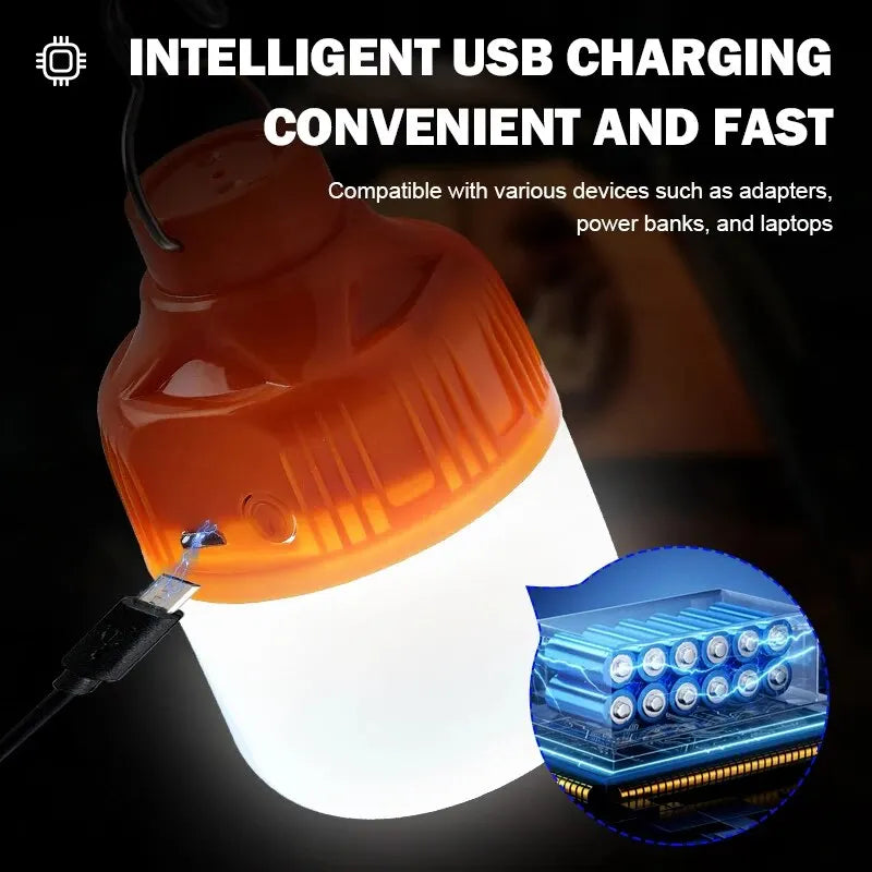 USB Rechargeable LED Hook Up Camping Lantern High Brightness Outdoor Portable Light Emergency Hook Up Fishing Night Light Hiking Zpaxo