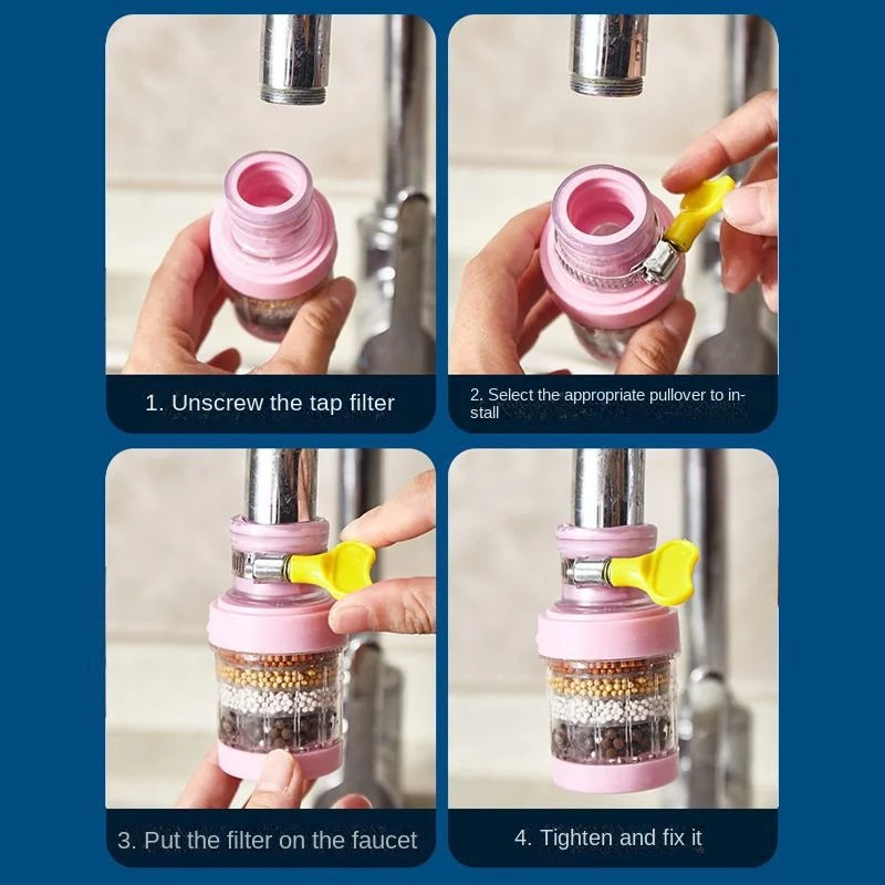 Faucet Filter Kitchen Household Water Purification Tool Six-layer Zpaxo