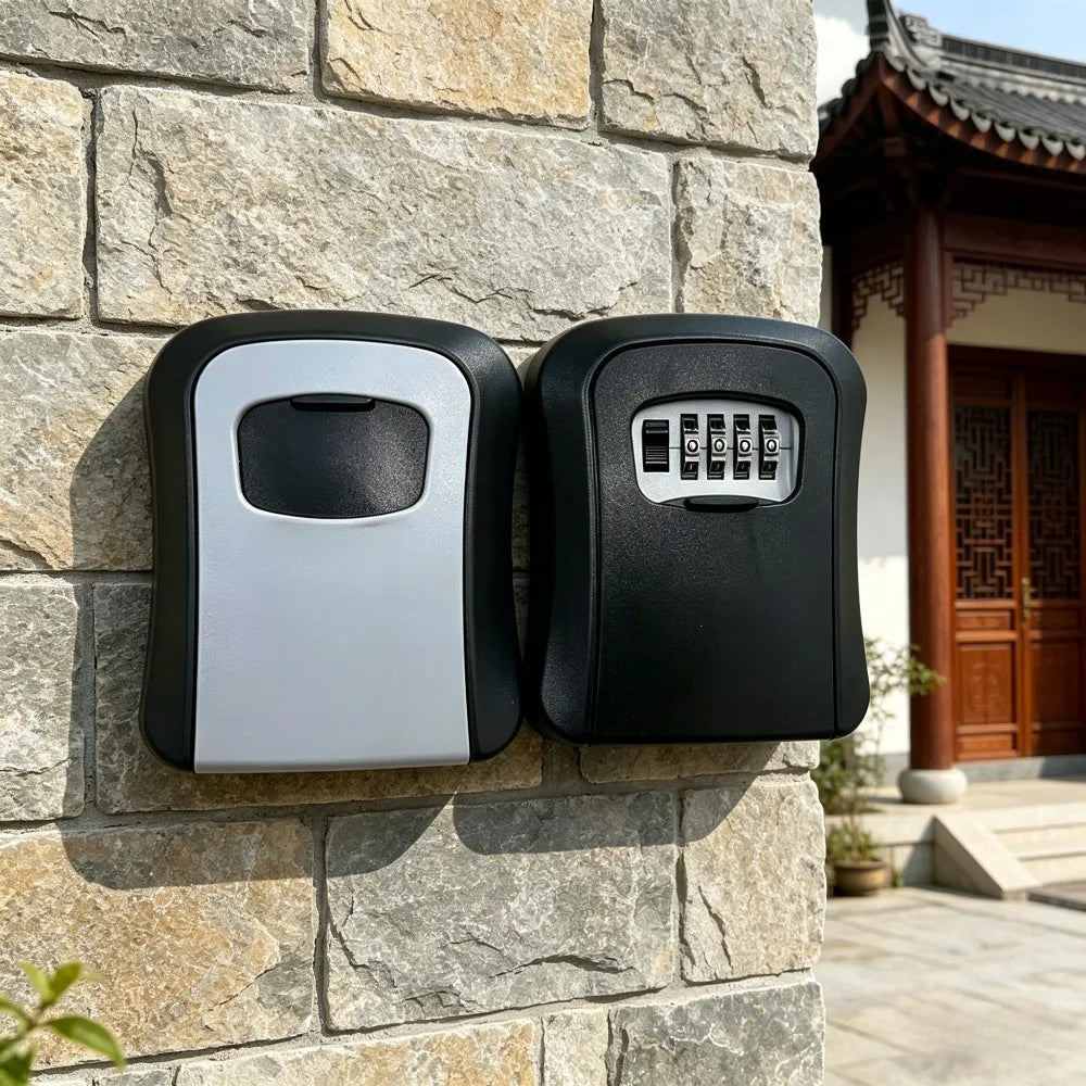 Durable Plastic Lock Box Grey Black Portable Key Resettable Zpaxo