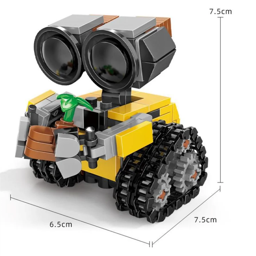 Funny Space Mini Robot MOC Building Bricks Toys Tracked Bot Model Zpaxo 1PCS