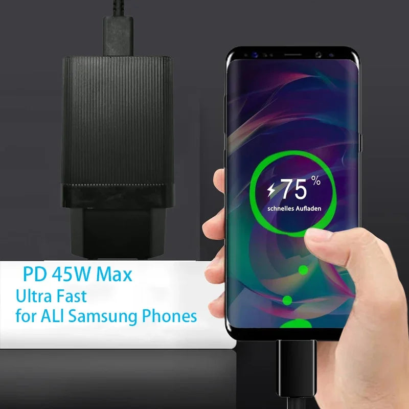 UYUXIO USB C Mobile Phone Charger PD 45W Fast Charge Turbo Wall Zpaxo