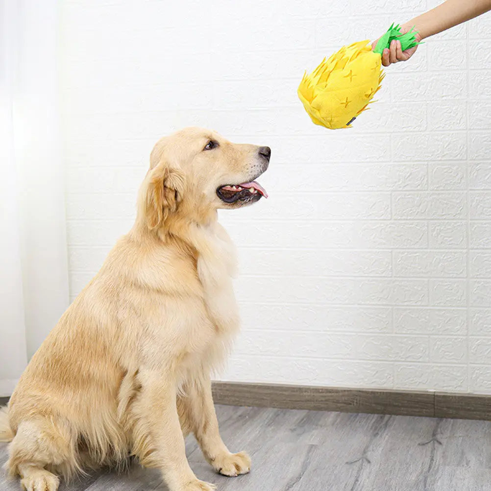 Pineapple Dog Interactive Slow Feeder Puzzle Training Chew Sniffing Zpaxo