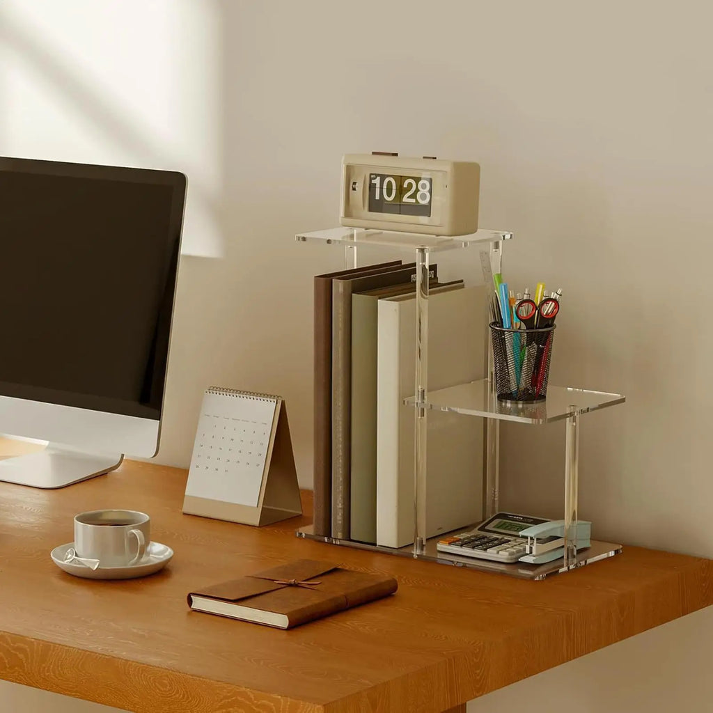 Acrylic End Table 3 Tier Clear Side Nightstand Transparent Furniture Zpaxo