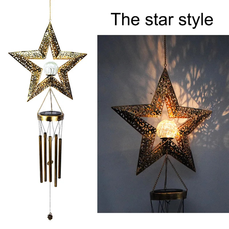 Solar Lights Outdoor Garden Decoration Hanging Aeolian Bells Zpaxo Star China Mainland