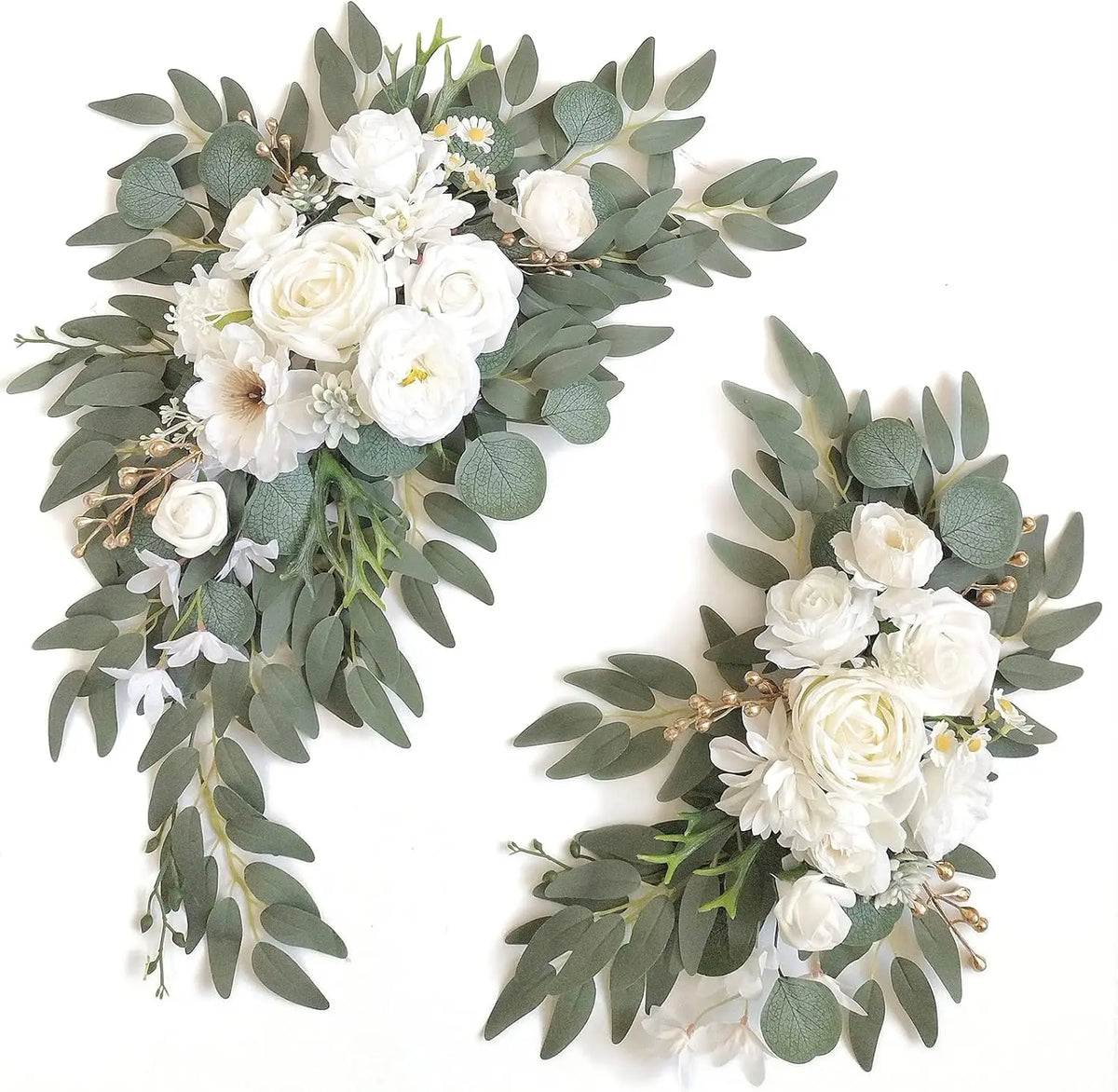 White Faux Arch Flower 2 Wedding Welcome Signs Floral Swag Reception Zpaxo