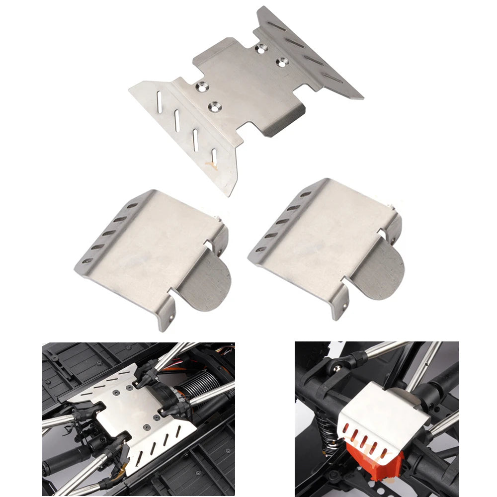 Stainless Steel Axle Protector Chassis Armor Skid Plate Axial SCX6 Zpaxo Plate and Egg Guard