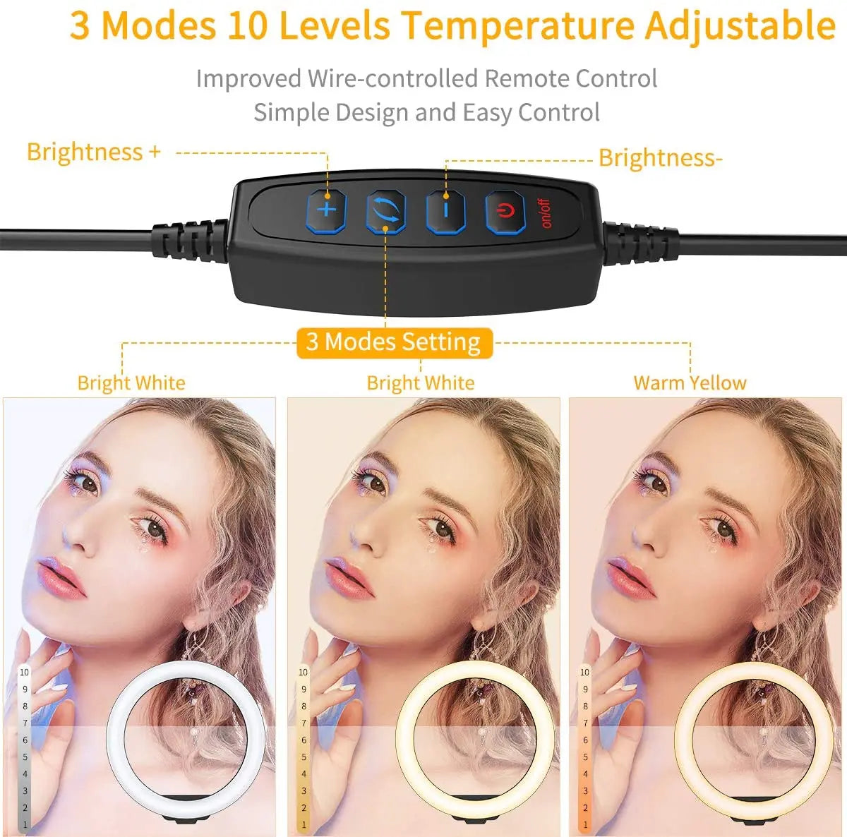 LED Selfie Ring Lamp Photographic Selfie Ring Lighting USB Remote Fill light For YouTube Vlog Video Live Phone Holder & Tripod Zpaxo