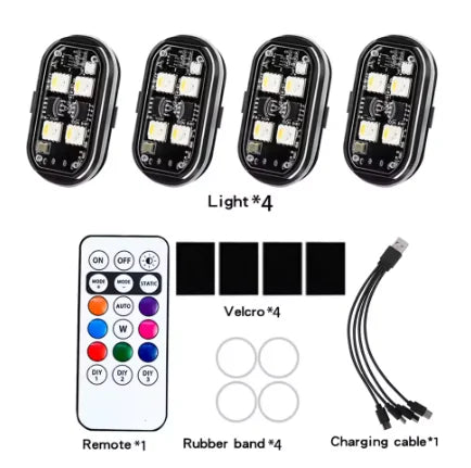 2 Wireless LED Car Ambient Light Changing Interior Decorative Lamp Zpaxo 1in4