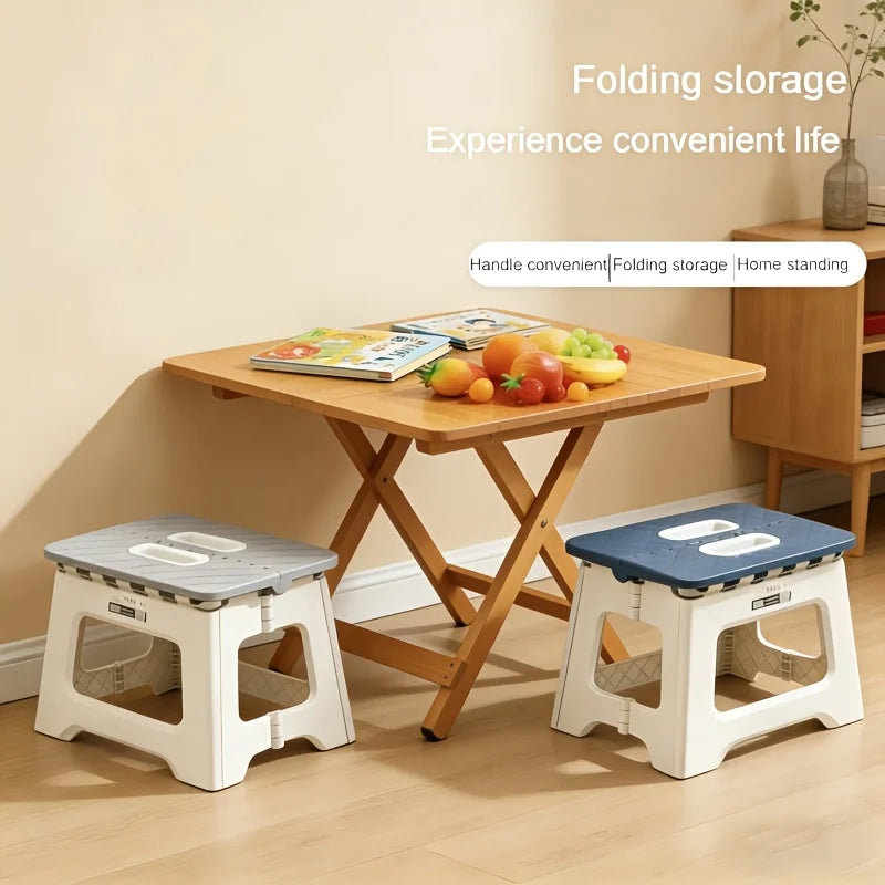 Portable Folding Stool Handles Non-slip Surface Designed Be Compact Zpaxo