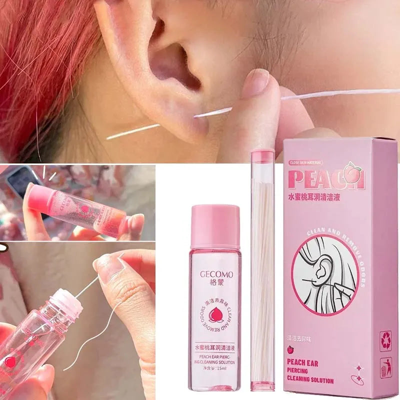 Ear Hole Cleaning Solution Safe Health Peach Flavor Inflamed Blockage Zpaxo