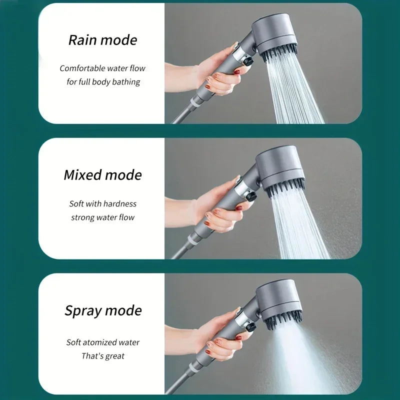 Adjustable Shower Head Mode Rainfall Shower Large Flow Shower Head High Pressure Water Saving Shower Mixer Bathroom Accessories Zpaxo