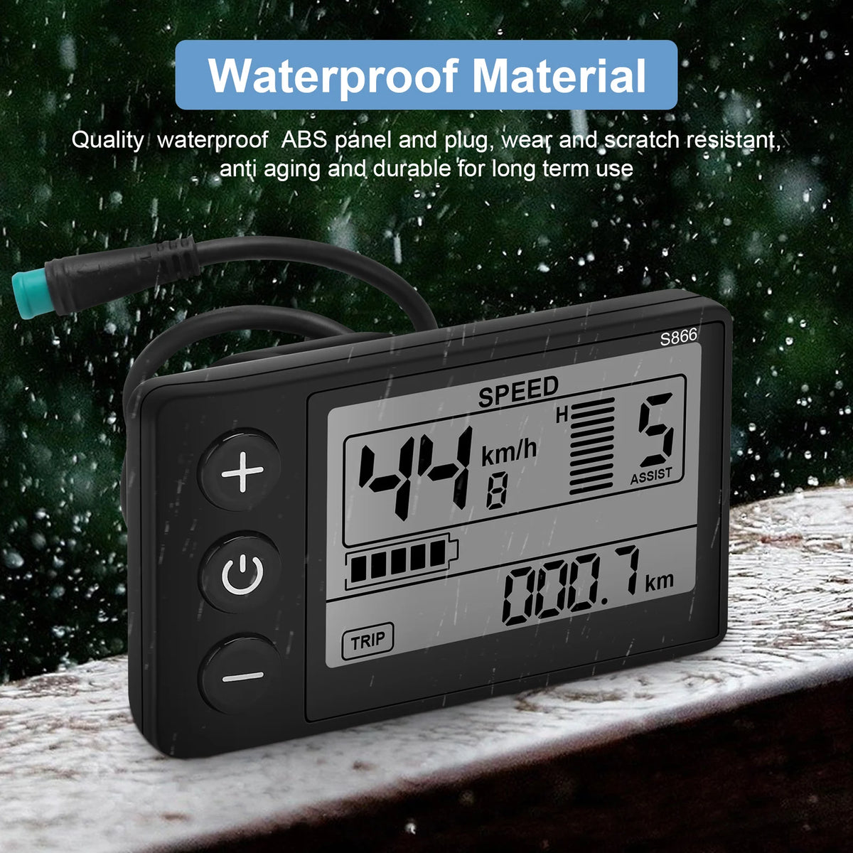 Bike Instrument S866 LCD Display Speedometer Odometer Handlebar 24V Zpaxo