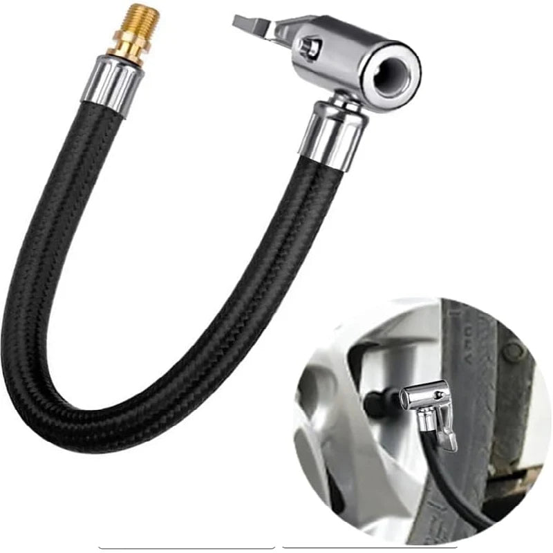 Car Tire Inflator Extension Tube Quick Inflation Chuck Hose Air Pump Zpaxo