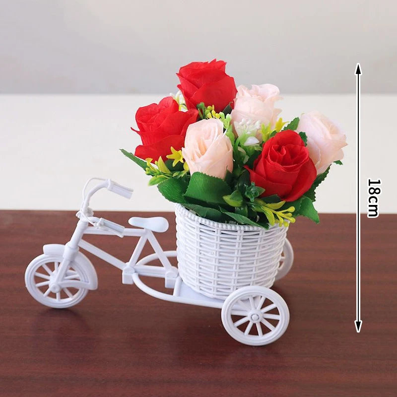 Plastic White Tricycle Flower Basket – Party & Home Decor