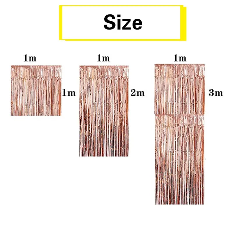 1 2 3 Meters Party Backdrop Wedding Decor Curtains Tinsel Curtain Zpaxo