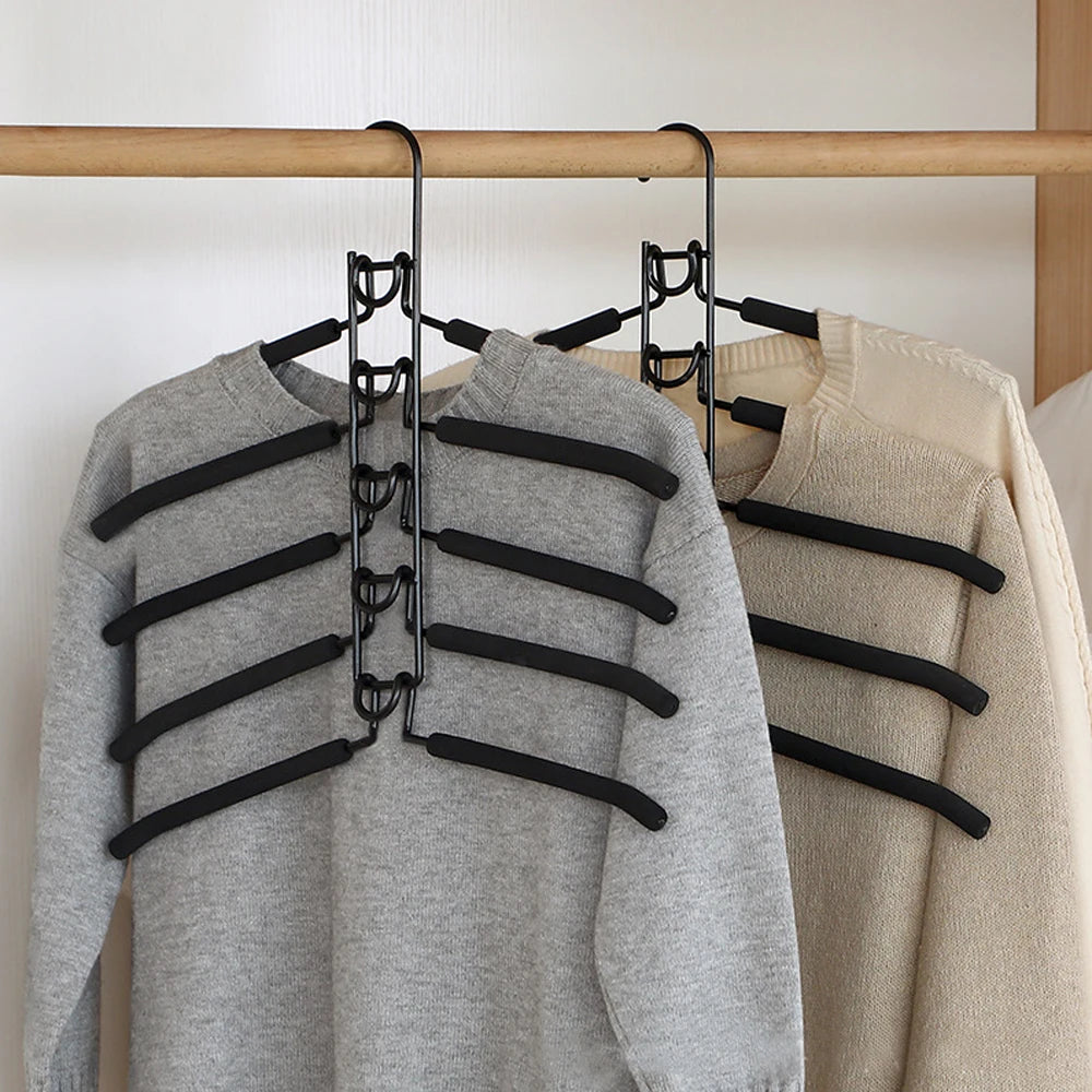 5 Layer Mounted Hanger Household One-piece Clothes Detachable Storage Zpaxo