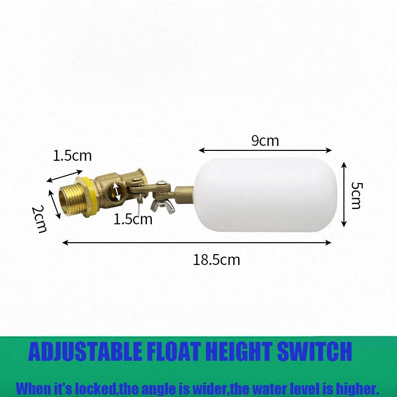 1 Brass Valve Plastic Float Water Adjustable Arm Automatic Fill Ball Zpaxo WHITE