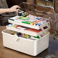 Smart Flip-top Medicine Box Visual Window Multi-layers Easy-carry Zpaxo WHITE-1PC S