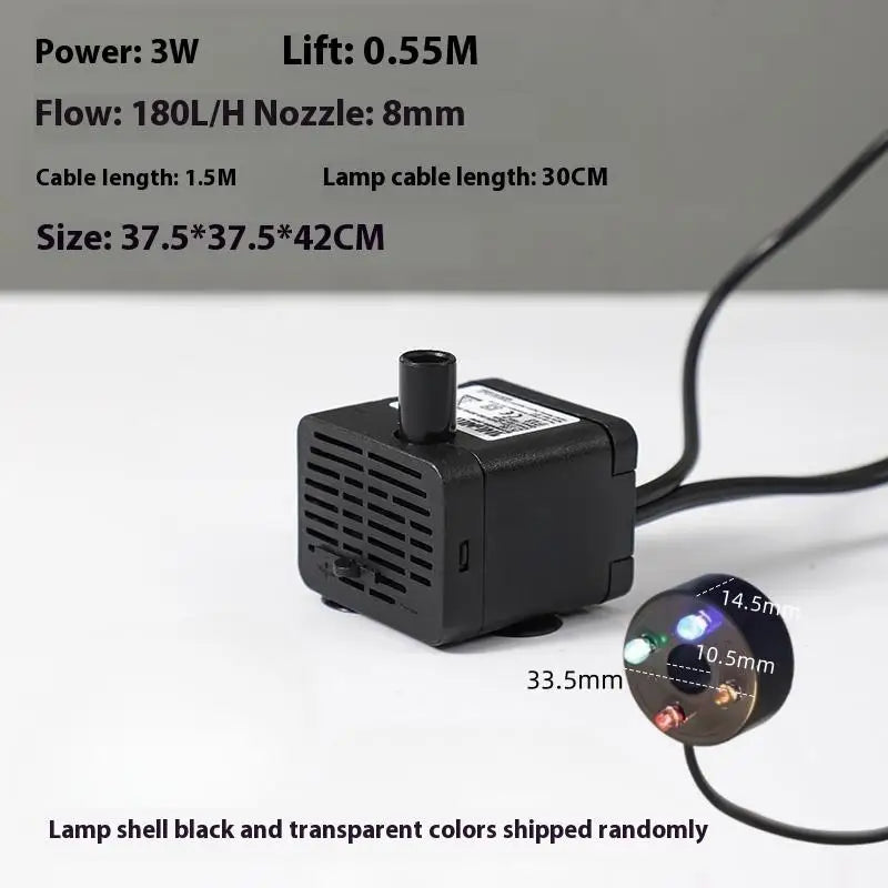 ABS Ultra-quiet Submersible Water Fountain Pump Filter Fish Pond Zpaxo A4