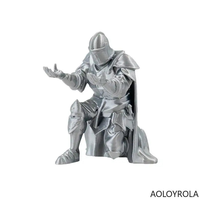 Black Knight Figurine Desk Holder 3D Print Medieval Armor Decoration Art Supplies for Office Home Decor Creative Stand Gift for Zpaxo silverA