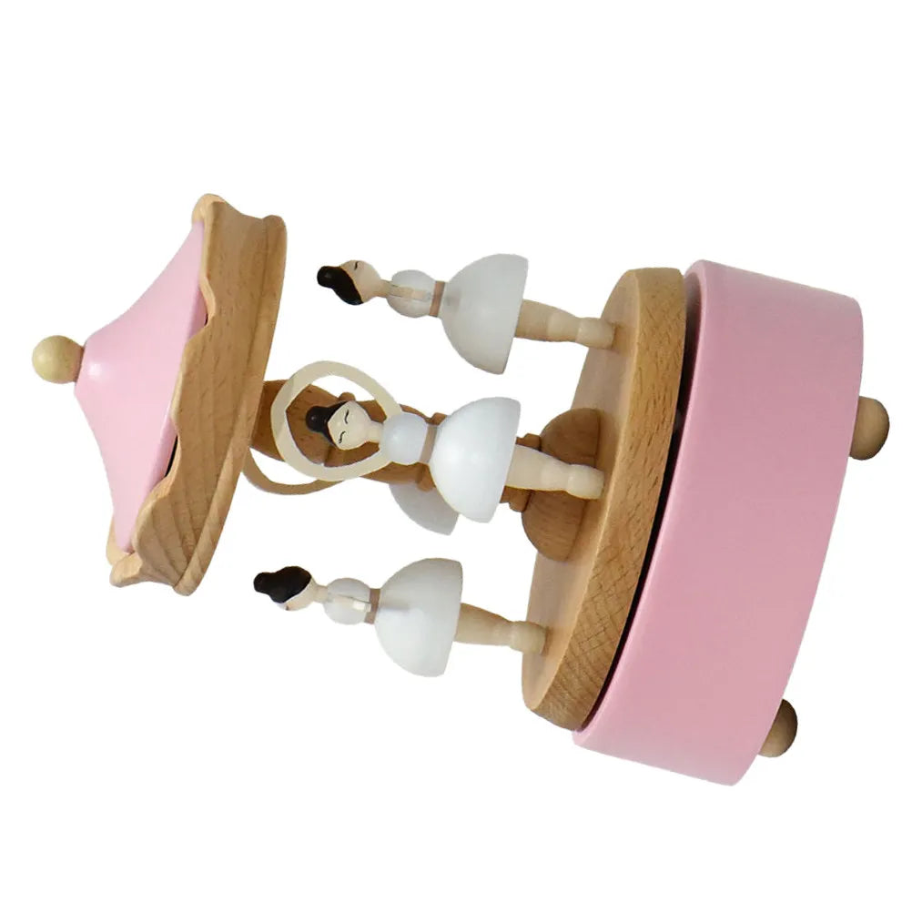 Timeless Wooden Rotating Ballet Music Box Natural Wood Grain Zpaxo Default Title