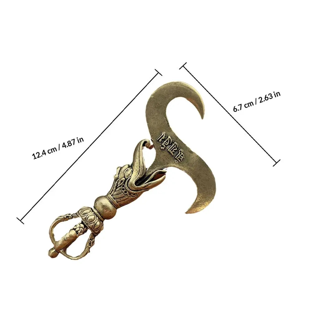 Brass Vajra Pestle Pendant Tibetan Horse Head Silver Plated Mini Zpaxo