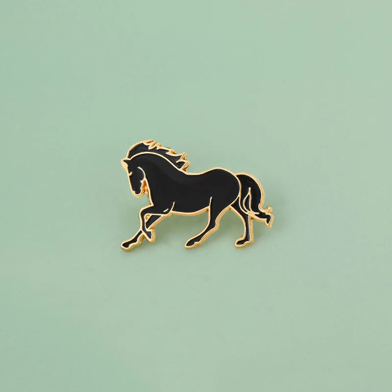 Fashionable Brooch Pins Depicting Year Horse Enamel Animal Jewelry Zpaxo A1